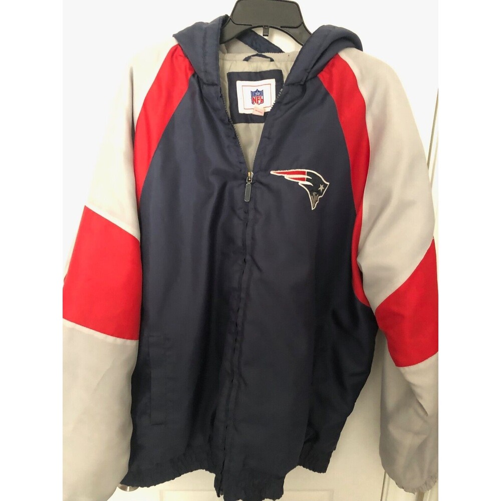 New England Patriots Zip Up Lightweight Jacket NFL Size XL Blue & Red